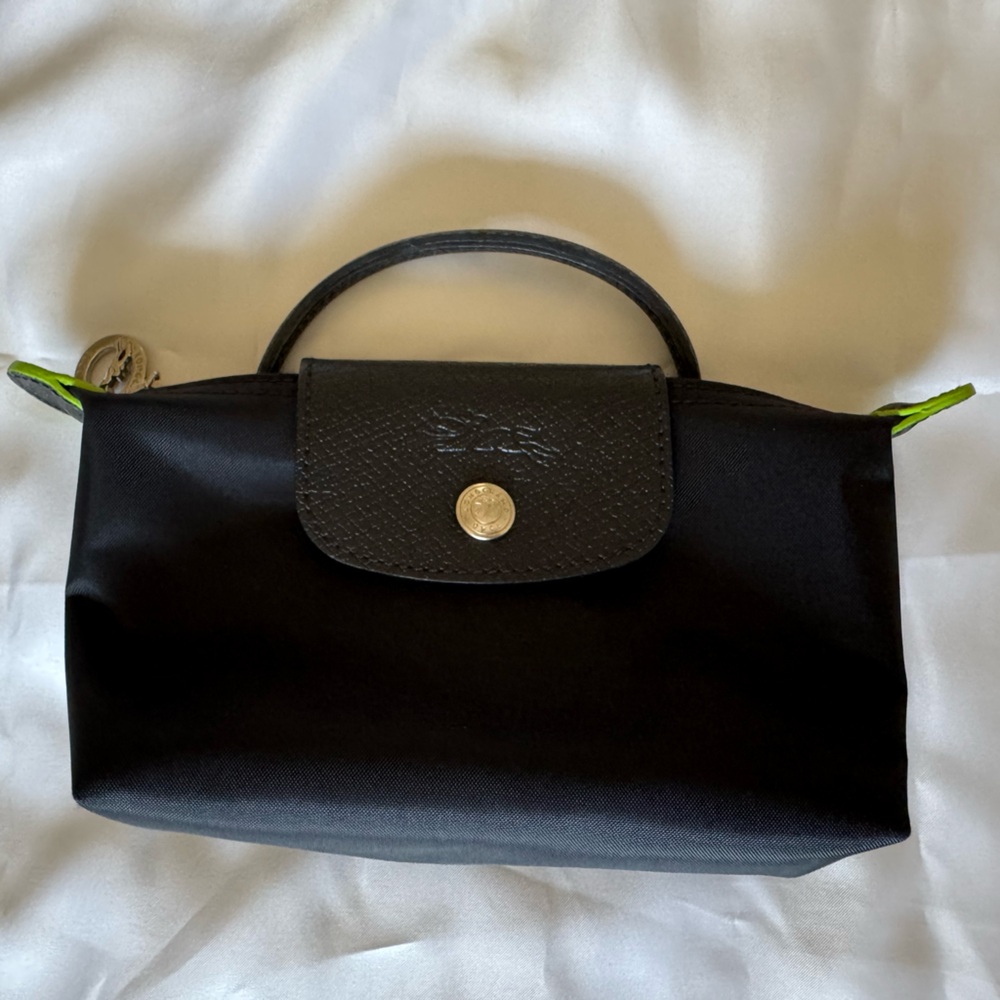 Longchamp Le Pliage Green Pouch with Handle